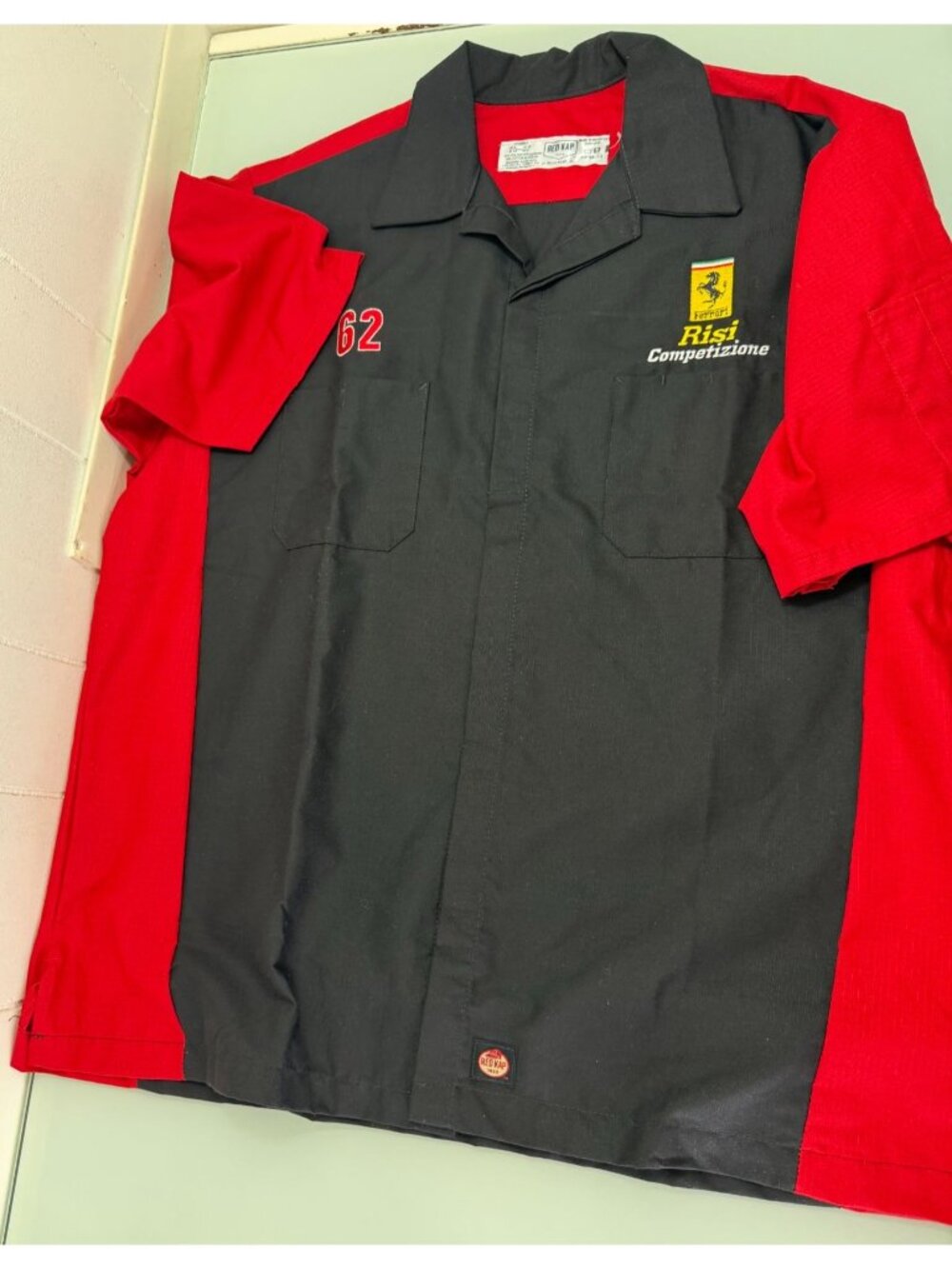 Ferrari RisI Competizione Mechanics Shirt Mens XL Utility Ripstop Short Sleeve
